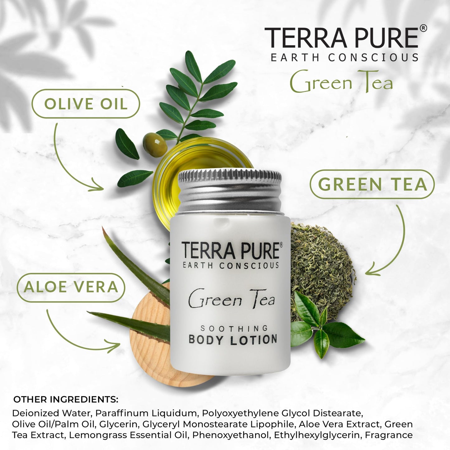 Terra Pure Body Lotion, Travel Size Hotel Amenities, 1 oz (Case of 20)