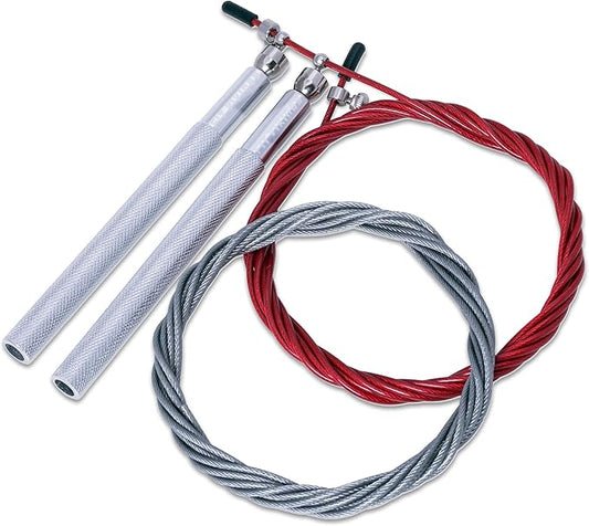 Jump Ropes for Fitness with 2 Jumping Rope Cables - Speed Jump Rope for Men and Women - Adjustable Skipping Rope - Speed Rope for CrossFit, Boxing, Exercise - Indoor and Outdoor Workout Essentials