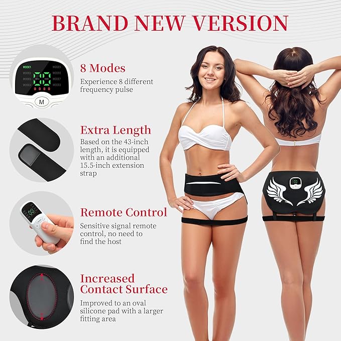 ABS Stimulator Buttocks,Stimulator, for Muscle Conditioning - Intelligent Wireless Fitness Apparatus (Model: AST-301) Hip Trainer with 8 Modes Smart Fitness Training