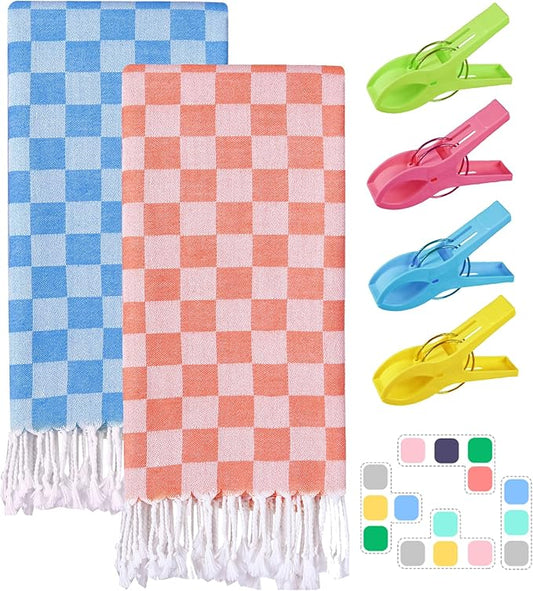 2 Packs Turkish Beach Towels Bath Pool Towel Girlfriend Gf Gifts Future Mrs for Her Women Sweetest Day Boyfriend 1 One Year Anniversary Cute Romantic First Valentines I Love You More Aesthetic Beauty