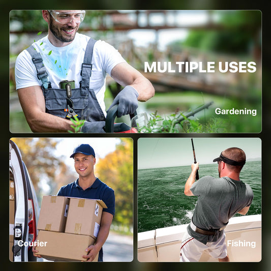 Portable Fan, Personal Waist Fan with 20000RPM Strong Airflow 4 Speeds Setting Hands-Free Hanging Neck Fan Rechargeable with up to 25H,Dual-Sided Clip on Wearable Belt design for Camping, Outdoor