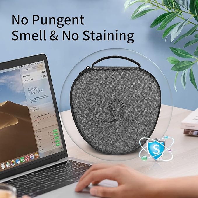 Apple AirPods Max Smart Case with Sleep Mode, Ultra-Slim Travel Case, Long-Lasting Hard Case, Gray