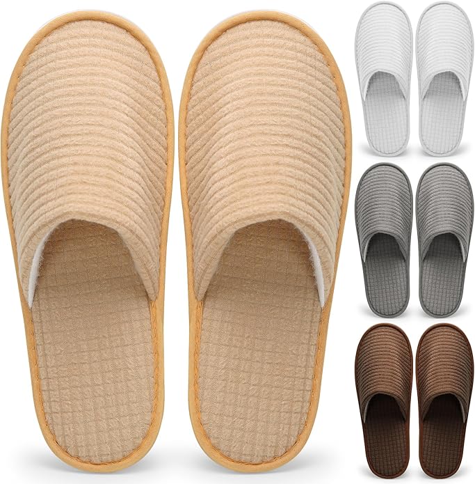 30 Pairs House Slippers Non Slip Disposable Washable Reusable Closed Toe Hotel Slippers for Guests Spa Travel Home Indoor Wedding Party