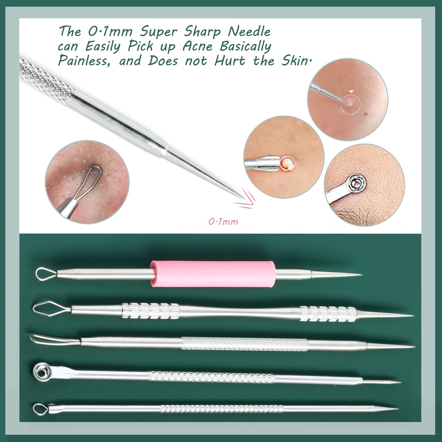 Blackhead Remover Tools, 2025 Latest 16 PCS Pimple Popper Tool Kit, Acne Blackhead Tools for Blemish, 410 Premium Professional Stainless Acne Pimple Extractor Tool with Metal Box