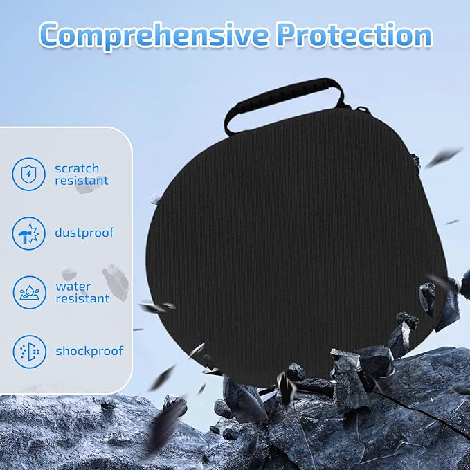 AirPod Max Case with Sleep-Mode Charging Function, Protective Travel Bag for Apple Over-Ear Headphones (Black)