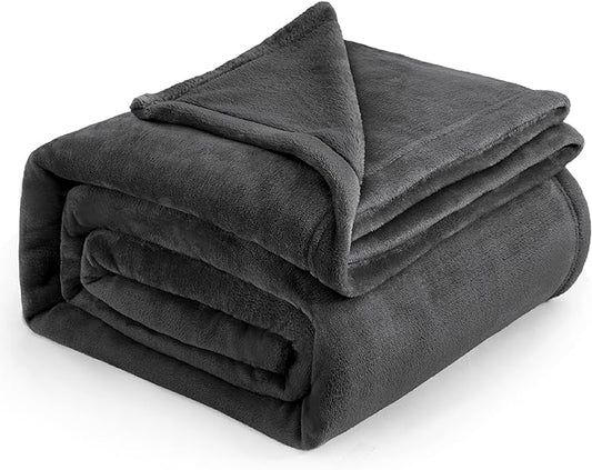 Bedsure GentleSoft Fleece Blankets King Size Dark Grey - Bed Blanket Soft Lightweight Plush Cozy Fuzzy Luxury Microfiber, 108x90 inches