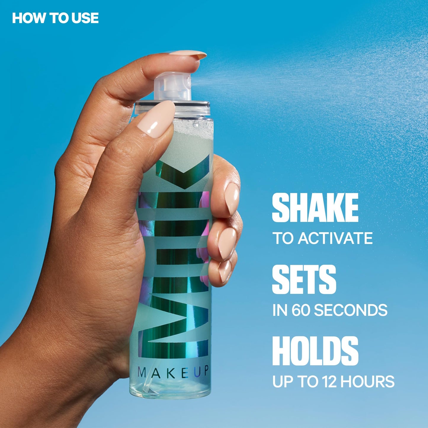 Milk Makeup Hydro Grip Set + Refresh Spray with Hyaluronic Acid – Sets Makeup + Hydrates Skin for Up to 12 Hours – Long-Lasting, Alcohol-Free Facial Mist for Dewy, Radiant Skin – 3.38 oz