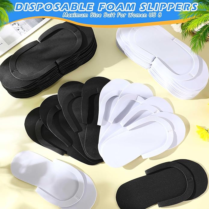 JenPen 60 Pairs Disposable Pedicure Slippers Foam Flip Flops Disposable Flip Flops Multi Color Foldable Pedicure Slippers for Guests Salon Spa Hotel Women