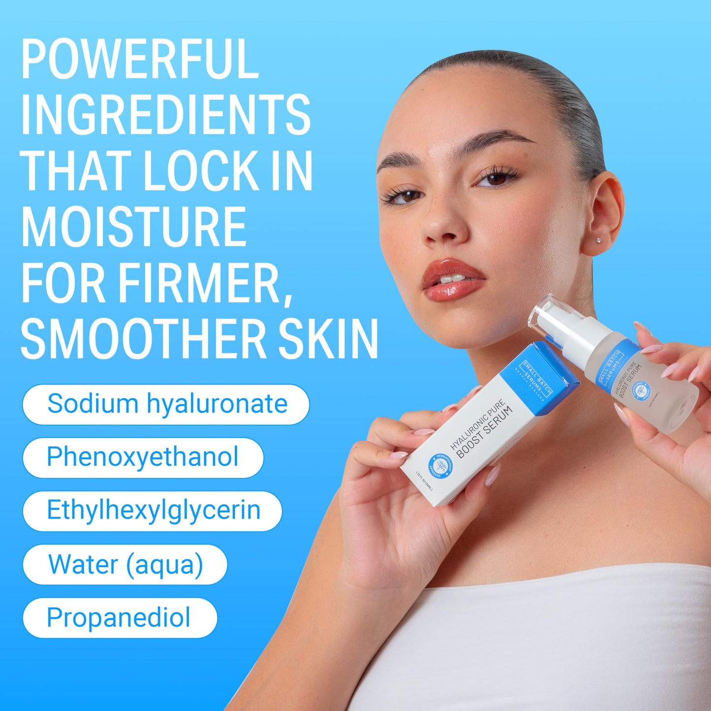 Pure Hyaluronic Acid Face Serum for Women - For Dull, Dry Facial Skin w/Ultra Moisturizer HA Acido Hialuronico - Anti Aging Daily Plumping Hydrating Skincare Serum - Alcohol Fee - Made in USA