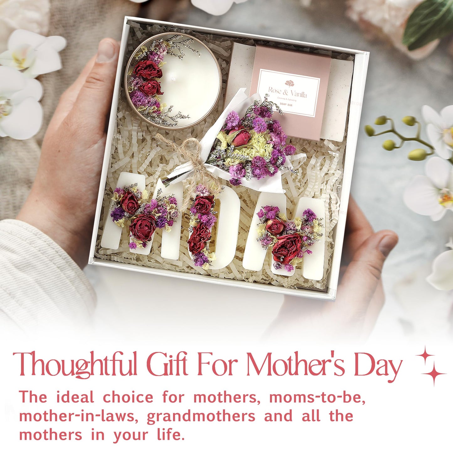 Gift Basket for Mom – Birthday, Christmas & Mothers Day Present – Mom Gift Box & Relaxing Spa Self Care Set