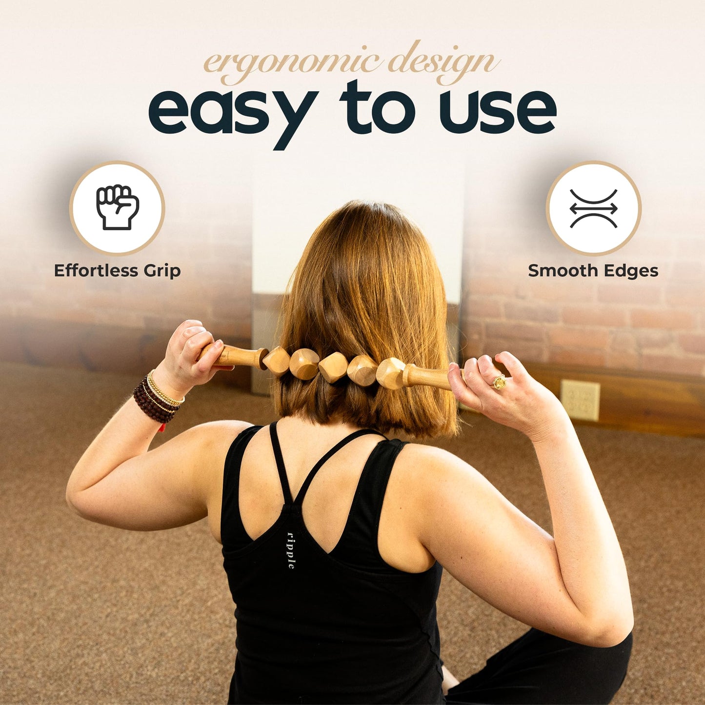 Château Avant Luxury Wooden Massage Tool Set, 5-Piece Lymphatic Drainage & Sculpting Kit – Cupper, Roller, Contouring Board, Scraper & Rope Roller