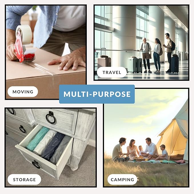 18 Pack Compression Bags for Travel, Roll Up Space Saver Bags for Clothes Storage, Compact Packing travel organizer for Luggage, Suitcase, Backpack, No Pump or Vacuum Needed