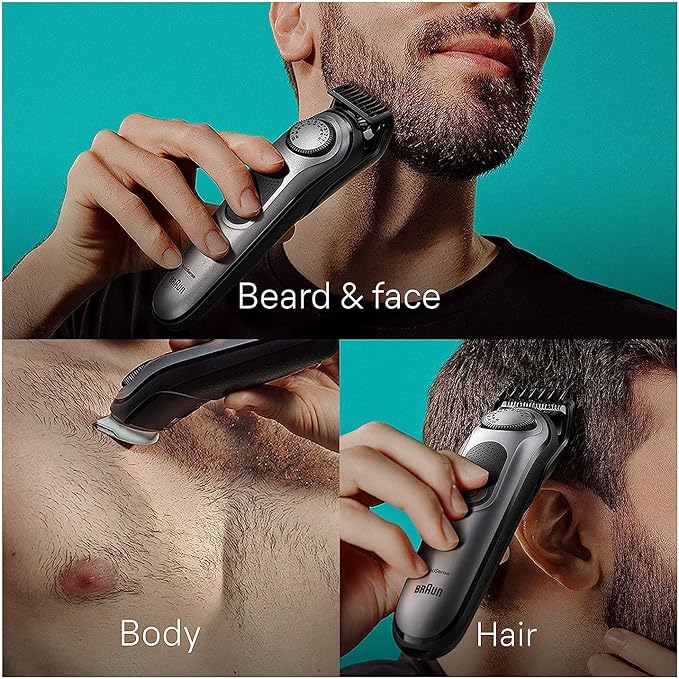 Braun All-in-One Men's Shaving Kit Series 7 7440, 12-in-1 Beard, Face, Nose, Ear Trimmer, Hair Clippers, Body Groomer and Manscaping