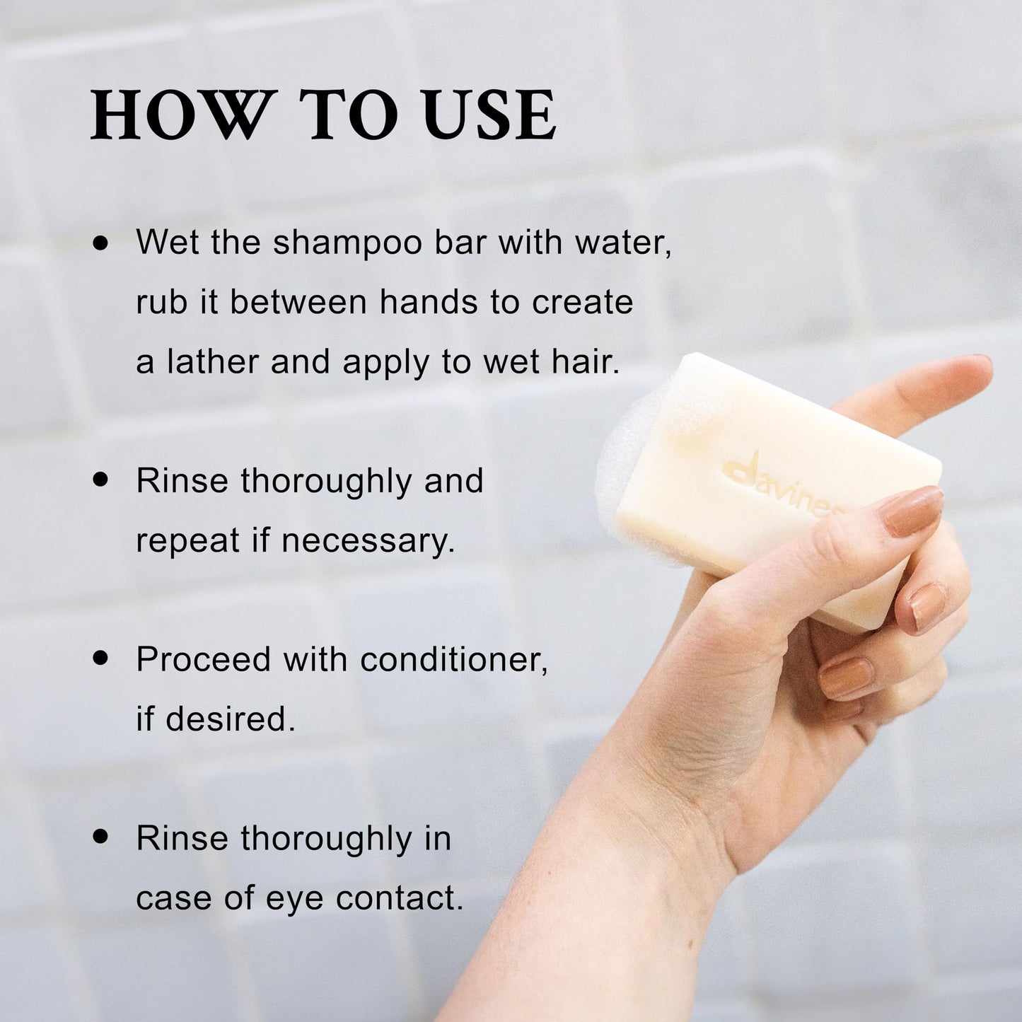 Davines LOVE Shampoo Bar, For Frizzy or Coarse Hair, Add Softness, Shine and Silky Texture, 100 g.