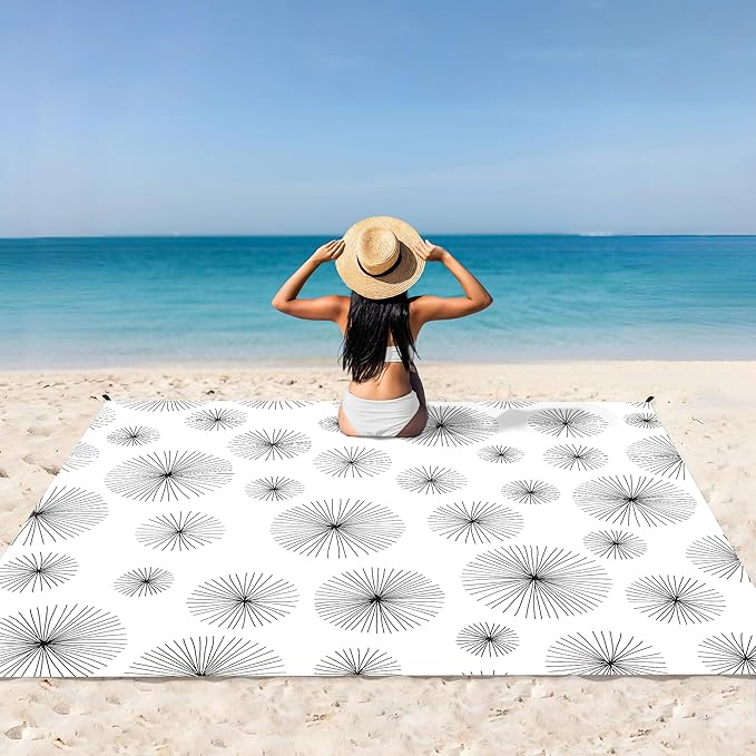 Beach Blanket, Waterproof Sandproof Beach Mat Lightweight Outdoor Picnic Blanket for Travel, Camping, Hiking