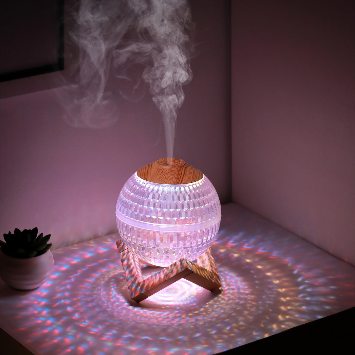 New Home Bedroom Crystal Ball Humidifier Planet Desktop Colorful Atmosphere Light Night Light