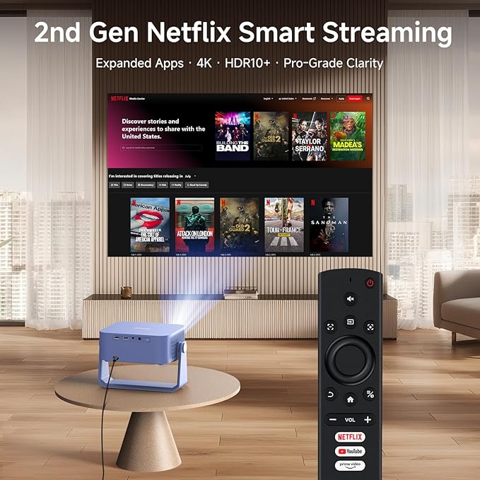 4K Outdoor Projector with Wifi and Bluetooth