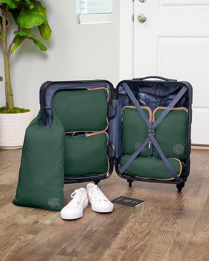 Compression Packing Cubes Set for Travel - Lightweight, Durable Clothes Organizer for Carry-On Luggage and Suitcases by TRIPPED Travel Gear