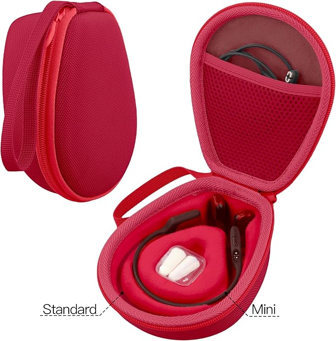 co2CREA Hard Case for SHOKZ New OpenRun Pro 2/1/Mini, OpenRun Standard/Mini, OpenMove, OpenSwim Pro, OpenSwim, Compatible with All SHOKZ Open-Ear Bone Conduction Sport Headphones, Red Case