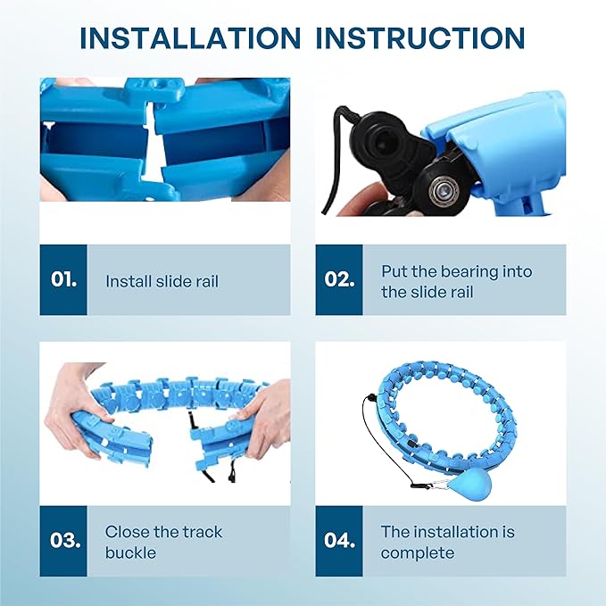 30/12 Knots, Upgraded Magnetic Lock Weighted Hula Hoop for Adults Weight Loss, Infinity Hoop Plus Size, Children Adults Home Outdoors, Fitness Exercise, Abdominal Toner