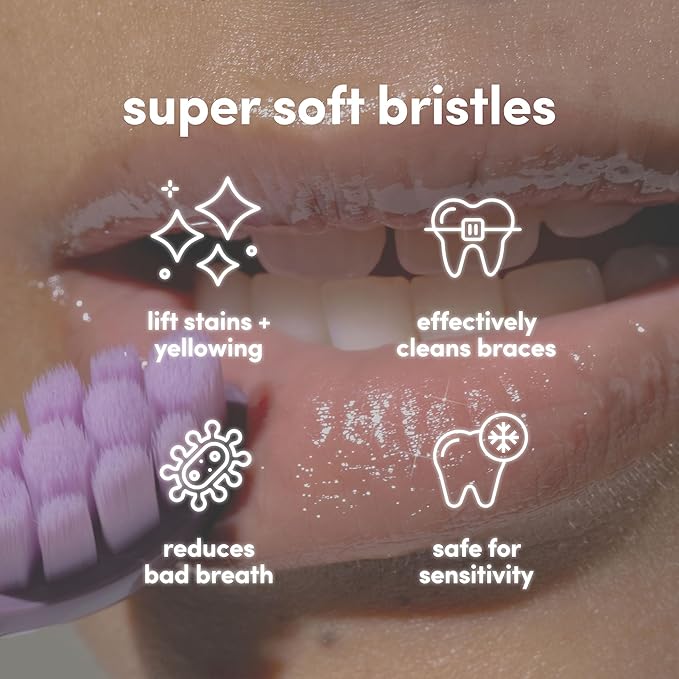 ARU Sonic Toothbrush Starter Kit with Customizable Modes and 2 Minute Timer, ADA-Approved Electric Toothbrush for Adults, Soft Toothbrush for Gums, 45+ Days Battery, Travel Case, Amethyst Purple