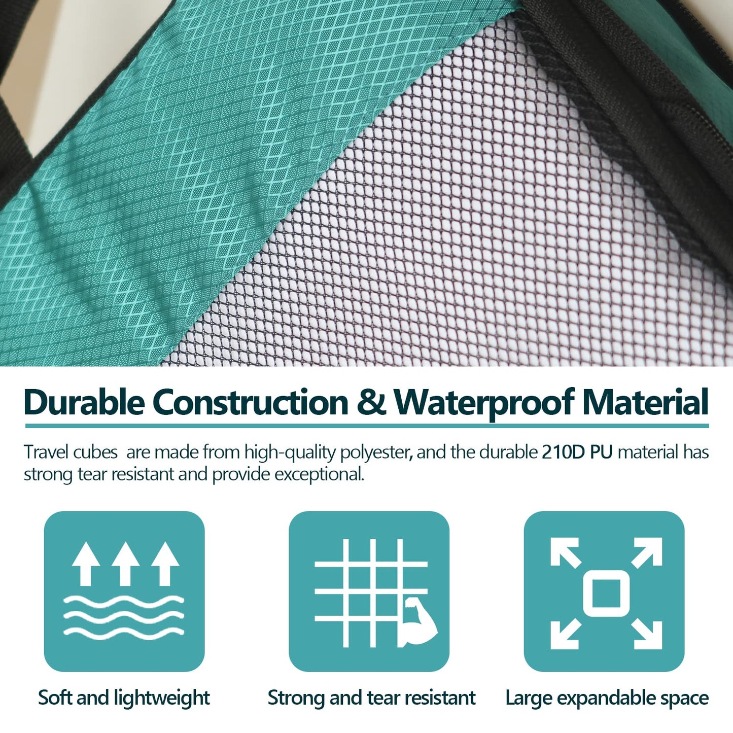 Compression Packing Cubes for Suitcases,5 Set Travel Essentials, Lightweight Luggage Organizer Bags, Travel Cubes for Carry on(Green)