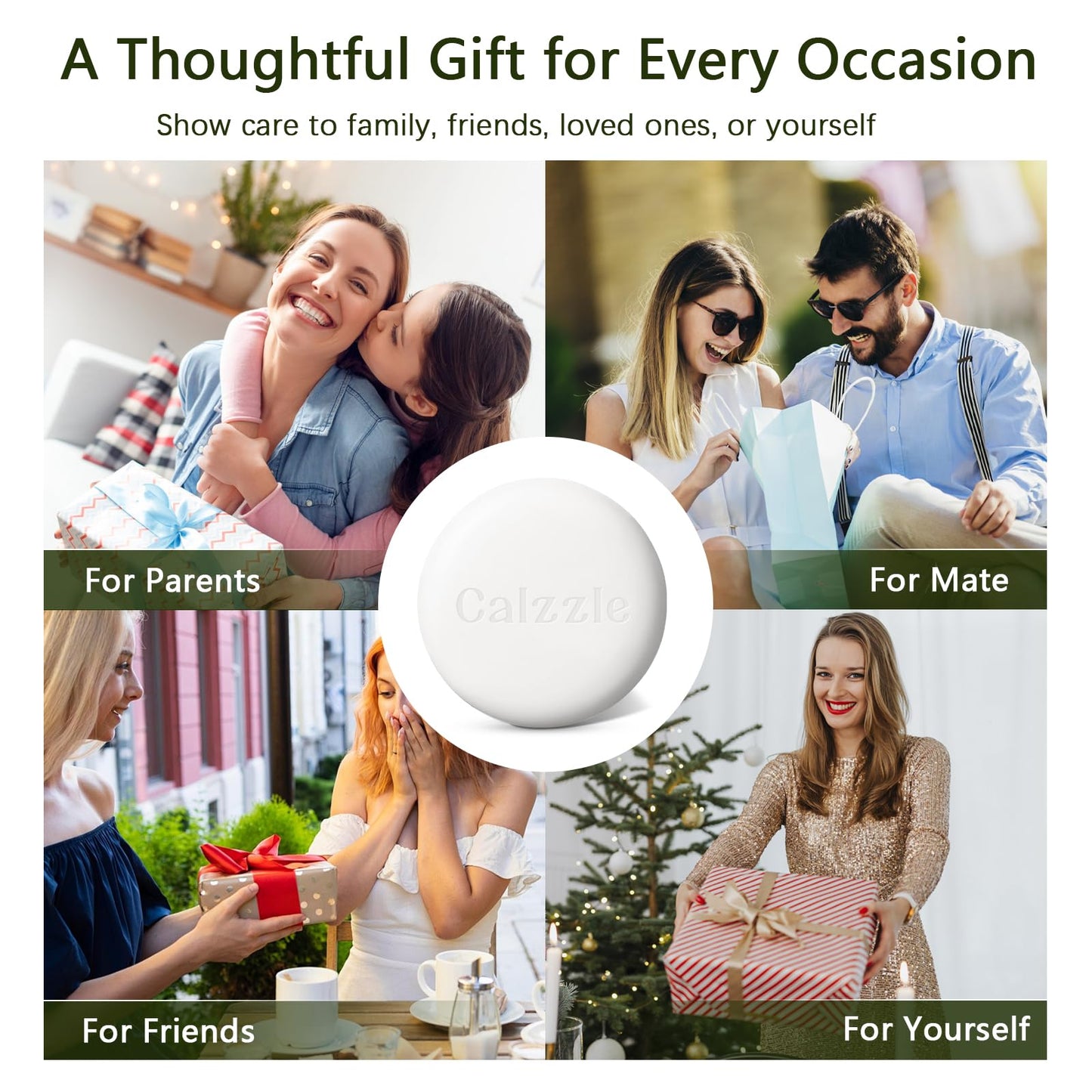 Calzzle 4 Pcs Herbal Soap Bar with Tea Tree Oil, Olive Oil & Organic Shea Butter - Natural Handmade Soap for Women & Men, Gentle Face, Body & Foot Cleanser for Dry, Itchy or Sensitive Skin, 3.53 oz