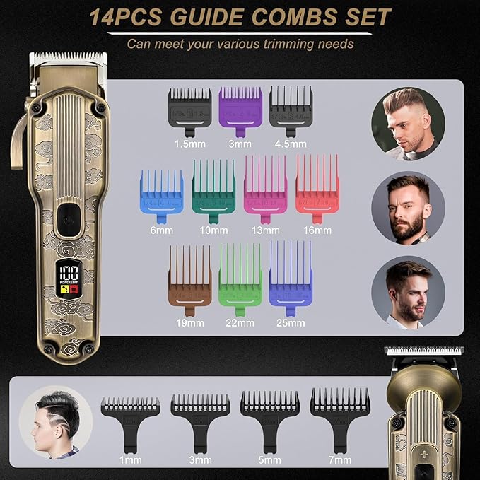 Beard Trimmer Kit Hair Clipper Set Professional Electric Foil Shaver Razor for Men Haircutting Machine for Barber Clippers and Trimmers Grooming Kit Nose Body Hair Trimmer