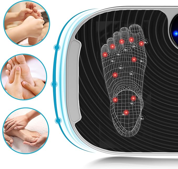AXV Vibration Plate Exercise Machine Whole Body Workout Vibrate Fitness Platform Lymphatic Drainage Machine for Weight Loss Shaping Toning Wellness Home Gyms Workout