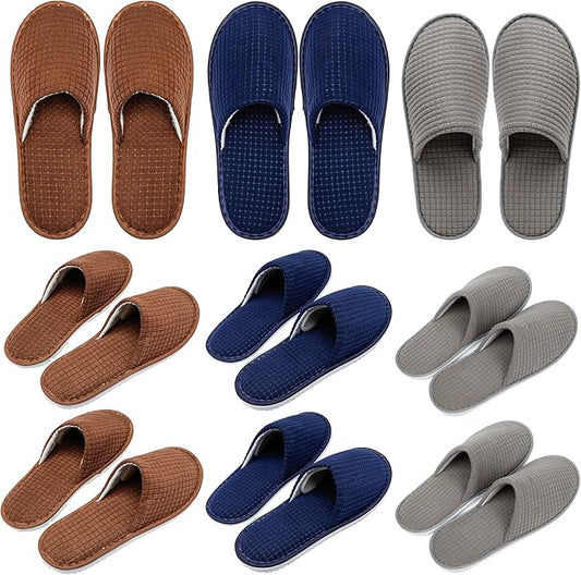 6-10 Pairs Spa Slippers, Non Slip Disposable Slippers For Guest, Washable Reusable, Which Can Be Used As Women Men, House, Indoor, Bathroom, Bedroom, Hotel, Bride Slippers