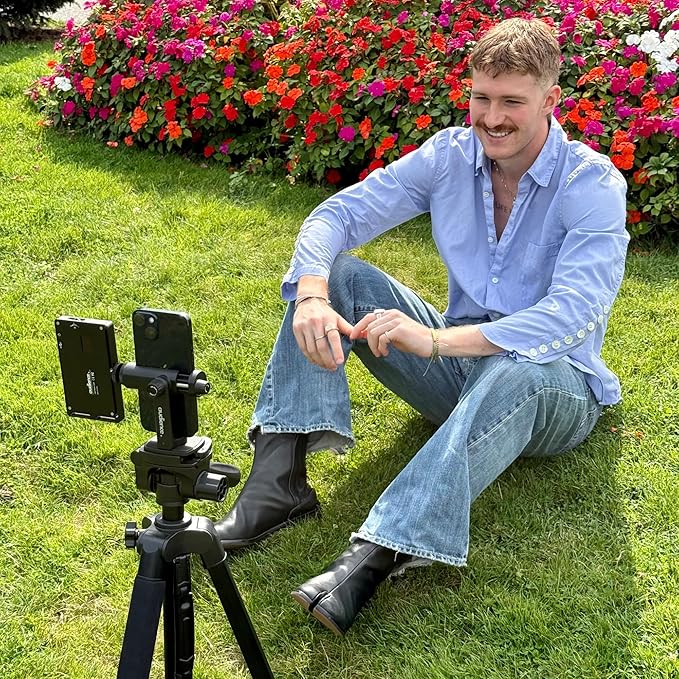 Audience Professional Mobile Creator Kit - 72" Adjustable Tripod with Monopod, LED Fill Light, Dual Lavalier Microphones, Rotating Phone Mount, Bluetooth Remote & Travel Case