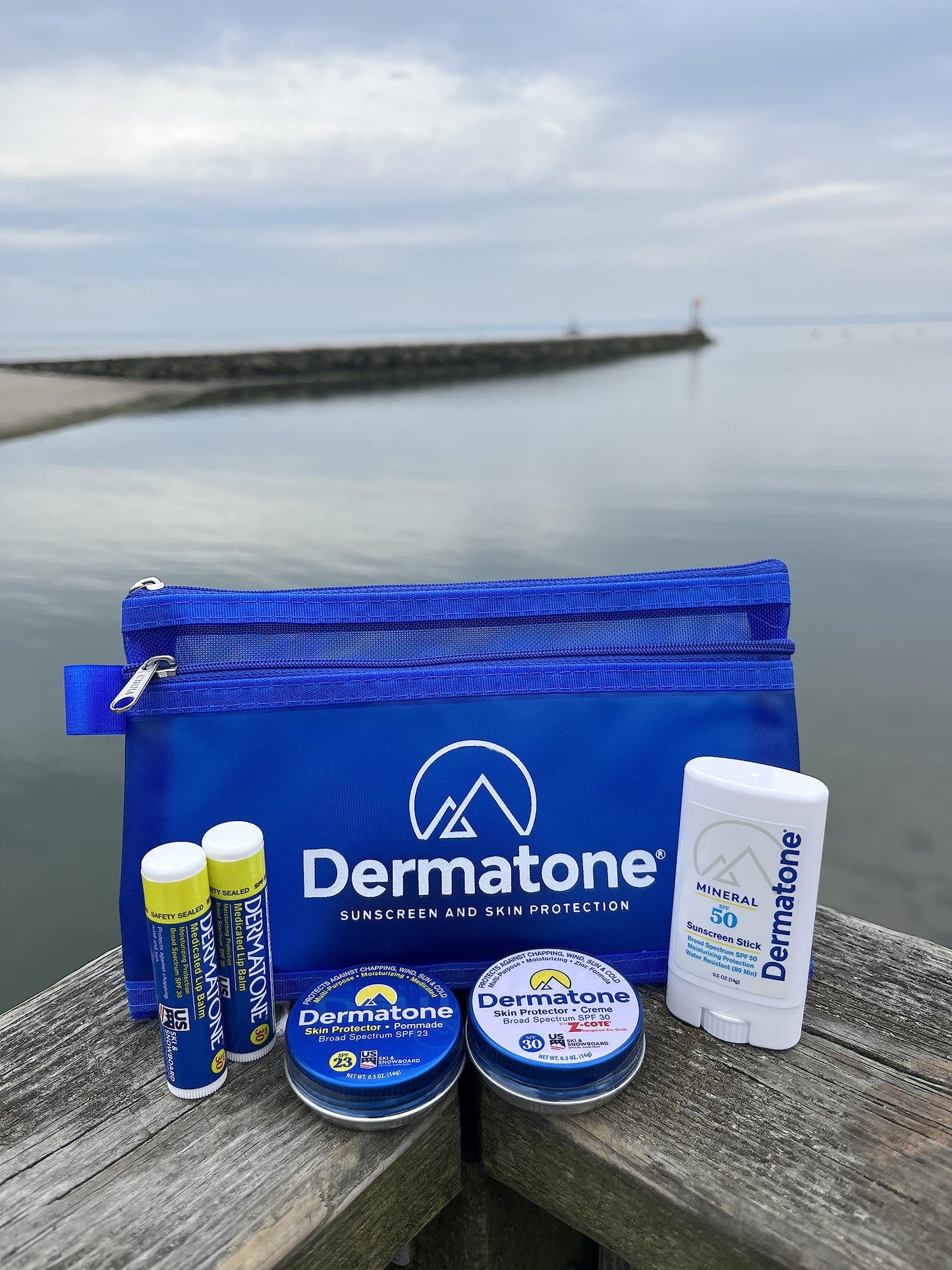 Dermatone Outdoor Protection Kit | Contains 4 of our Sunscreen, Skin Protection Products | Classic Tin, Z-Cote, Mineral Sunscreen Stick & 2 Medicated Lip Balms