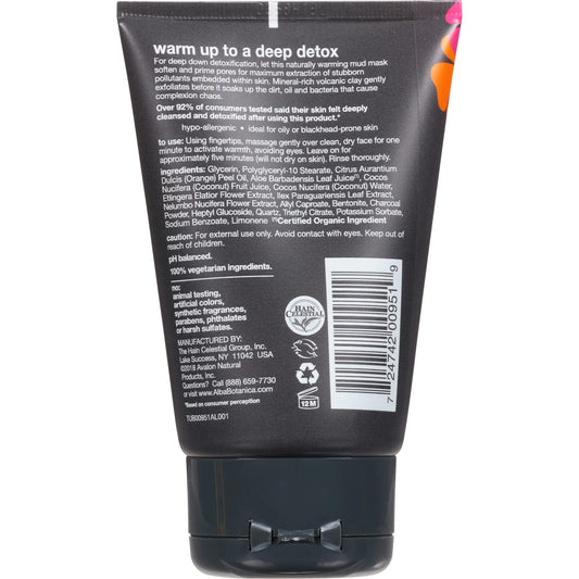 Alba Botanica Hawaiian Detox Warming Mud Mask, Anti-Pollution Volcanic Clay, 4 Oz