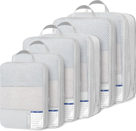 8 Set/6 Set/4 Set Compression Packing Cubes for Travel, Lightweight Vacation Travel Essentials, Travel Accessories for Suitcase Organizer Bags Set, Durable Luggage Organizer