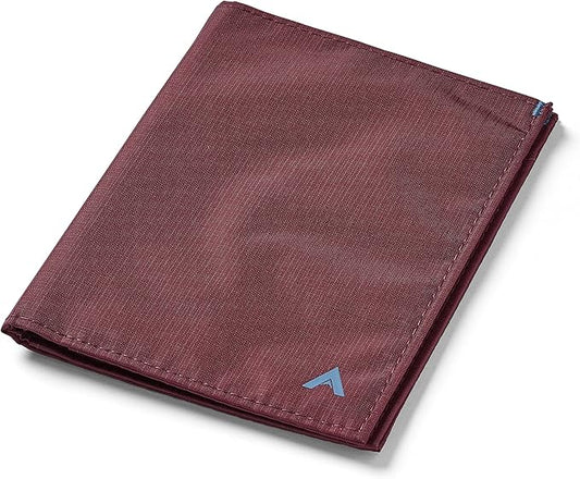 Allett Travel Wallet, Mulberry | Nylon, Thin Bifold, RFID Blocking, Minimalistic, Front Pocket | Holds Up To 10 Cards & Passport | For Men & Women