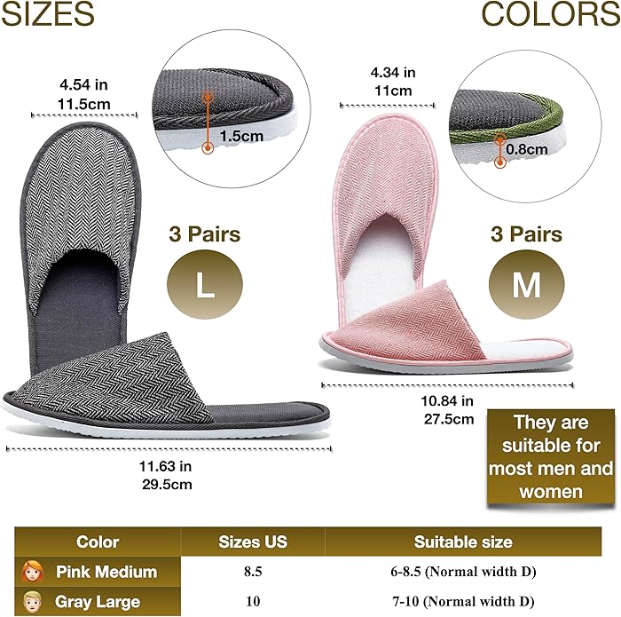 6-10 Pairs Spa Slippers, Non Slip Disposable Slippers For Guest, Washable Reusable, Which Can Be Used As Women Men, House, Indoor, Bathroom, Bedroom, Hotel, Bride Slippers