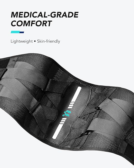 Carbon Fiber Back Brace with Ergonomic Curved Support, Back Brace for Men Lower Back Pain Relief, Back Support Brace for Women for Heavy Lifting, Posture, Sciatica, Herniated Disc