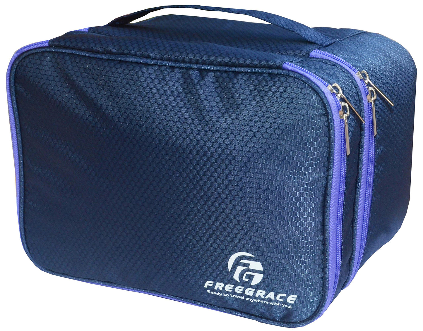 Travel Organizer Underwear Bag - Large Double Layer Packing Storage Bag - Fits Large Bra, Socks, Underpants, Cosmetic, Toiletry kit (Dark Blue)