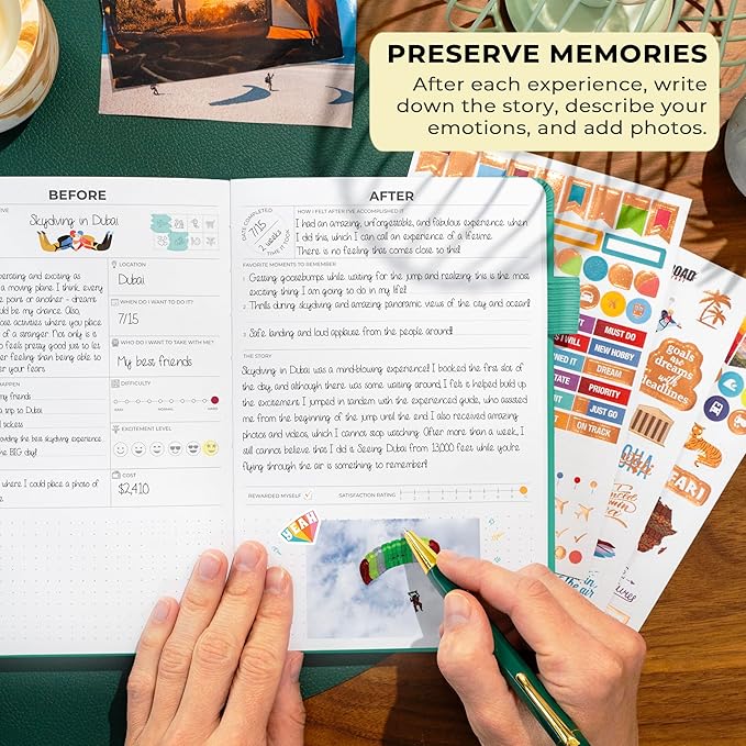 Clever Fox Bucket List Journal – Inspirational Book for Memories & Adventures – Motivational Bucket List Notebook for Couples, A5 (Turquoise)