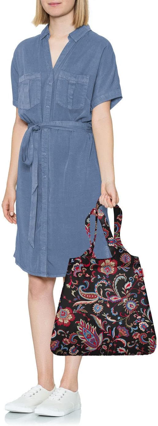 reisenthel mini maxi shopper paisley black - foldable shopping bag with attractive design - water repellent