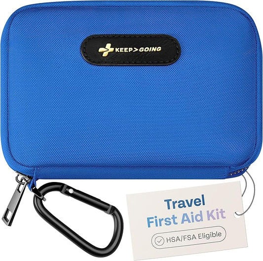 KeepGoing Travel First Aid Kit for Car, Home, Hiking, Camping and Outdoor Emergencies - First Aid Kit Travel Size TSA-Approved