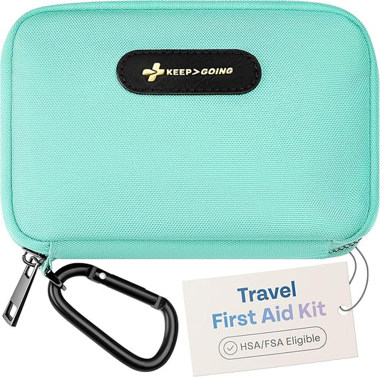 KeepGoing Travel First Aid Kit for Car, Home, Hiking, Camping and Outdoor Emergencies - First Aid Kit Travel Size TSA-Approved