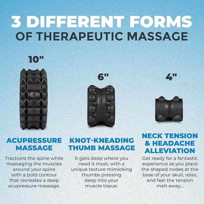 Chirp Wheel XR 3-Pack - 10” Acupressure, 6” Knot-Kneading Thumb, 4” Neck & Headache Relief, High Density Foam Massage Roller Set for Deep Tissue Back Roller & Muscle Therapy, Supports 500lbs, Mint