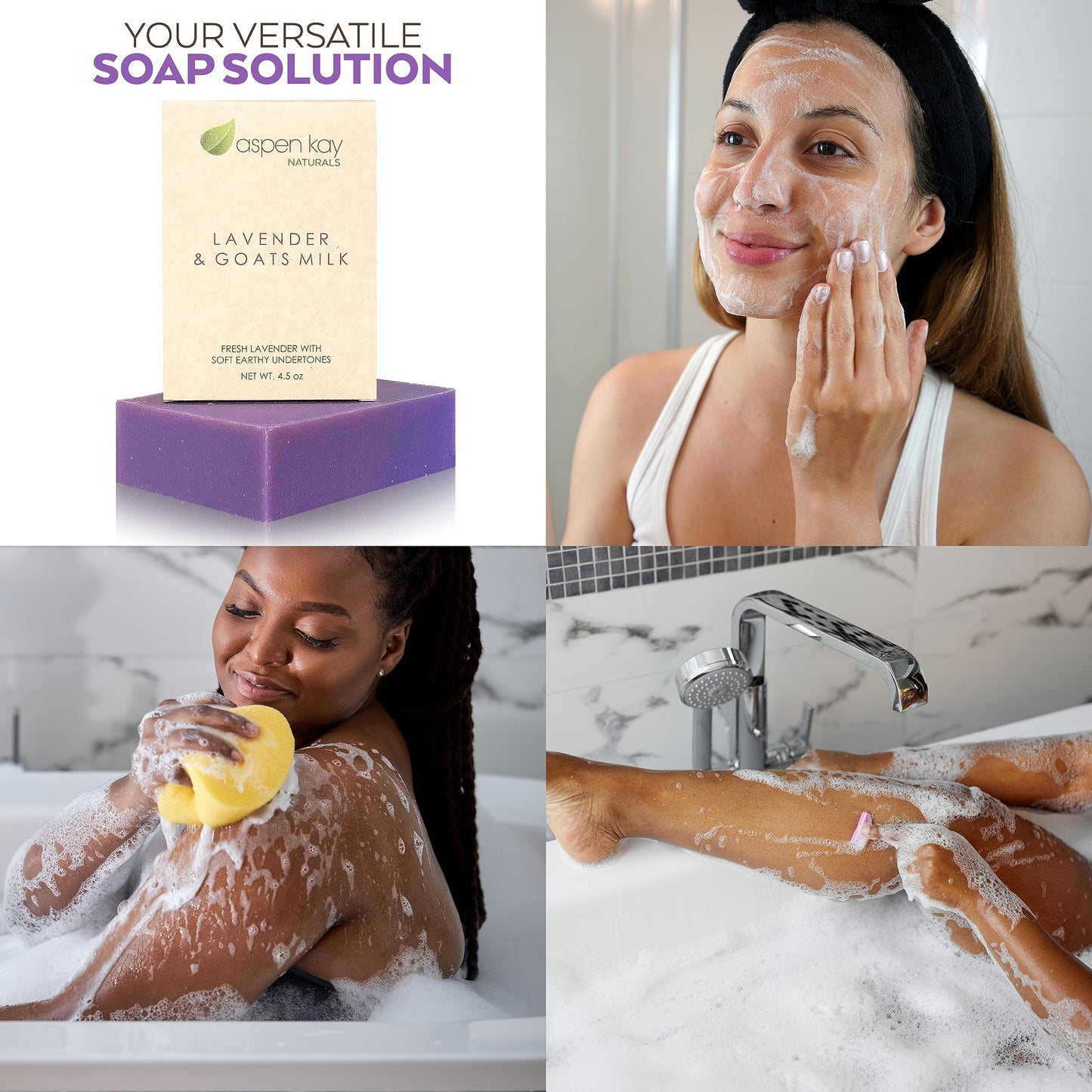 Lavender and Goats Milk Soap Bar. Natural Lavender Soap with Organic Shea Butter & Pure Essential Oils. Gentle for Face and Body. For Men, Women & Teens. Handmade in USA. (2 pack)