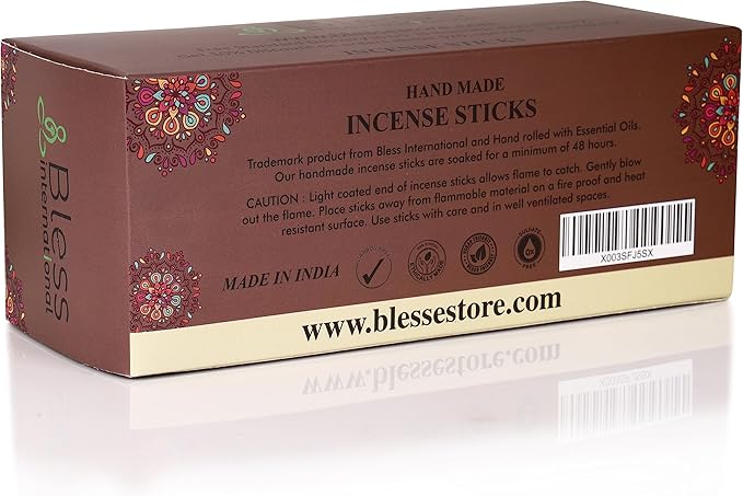 Bless-Cedar 100%-Natural-Handmade-Hand-Dipped-Incense-Sticks Organic-Chemicals-Charcoal-Free Purification-Relaxation-Positivity-Yoga-Meditation Best-Woods-Scent (500 Sticks(26 OZ))