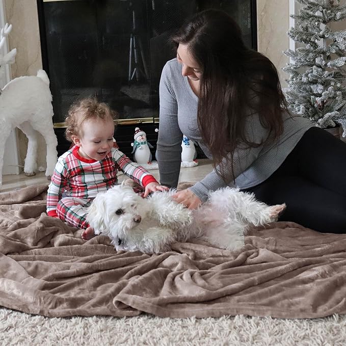 Bedsure GentleSoft Fleece Blankets Twin Size Mocha Brown - 300GSM Lightweight Plush Fuzzy Cozy Soft Blanket for Bed, Sofa, Couch, Travel, Camping, 60x80 inches