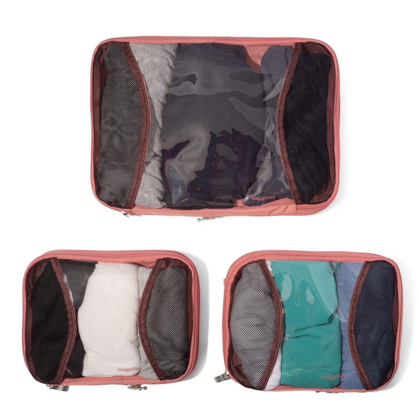 Baggallini Compression Cube 3-piece set - Lightweight Compression Packing Cubes for Travel