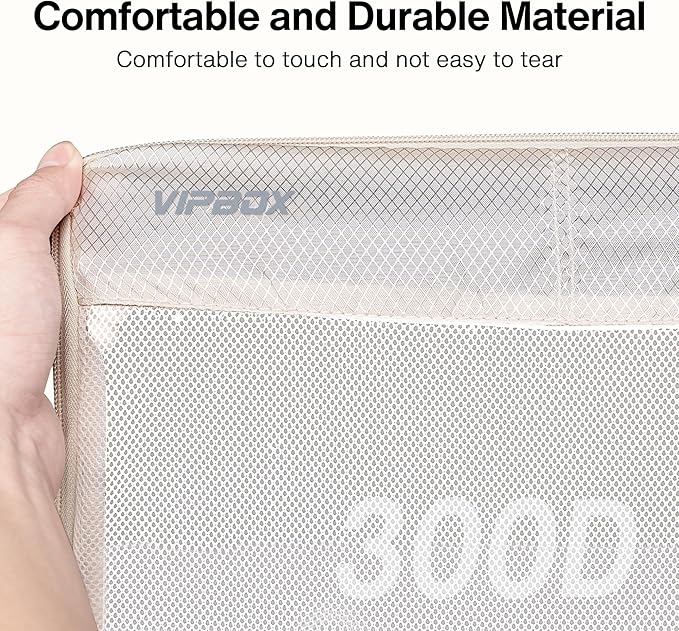 5 Set Packing Cubes Travel for Luggage Durable Suitcases Organizer Bags Lightweight Airplane Travel Vacation Essentials Accessories for Carry on (Cream)