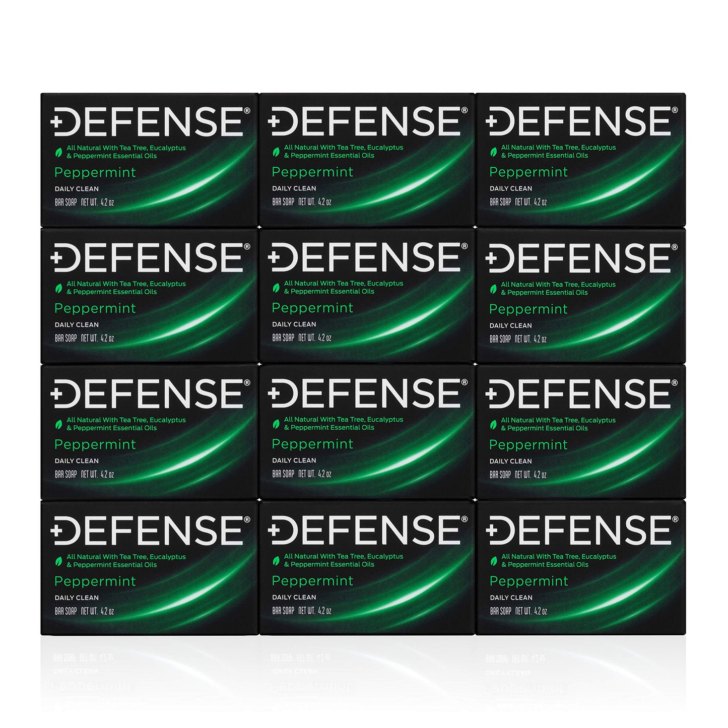 Defense Soap 12pk All Natural Peppermint Bar Soap for Men | Made by Wrestlers with Tea Tree Oil & Eucalyptus Oil to Promote Healthy Skin