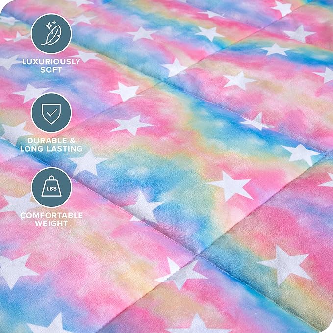 Bare Home Weighted Blanket Twin or Full Size 10lb (40" x 60") - Minky Fleece - Premium Heavy Blanket Nontoxic Glass Beads (Unicorn, 40"x60")